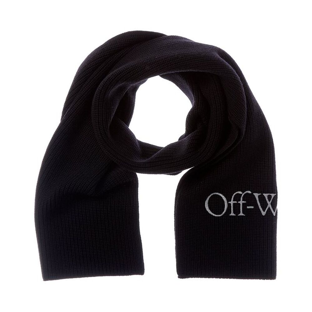 Off-White™ Knit Wool Scarf, Black